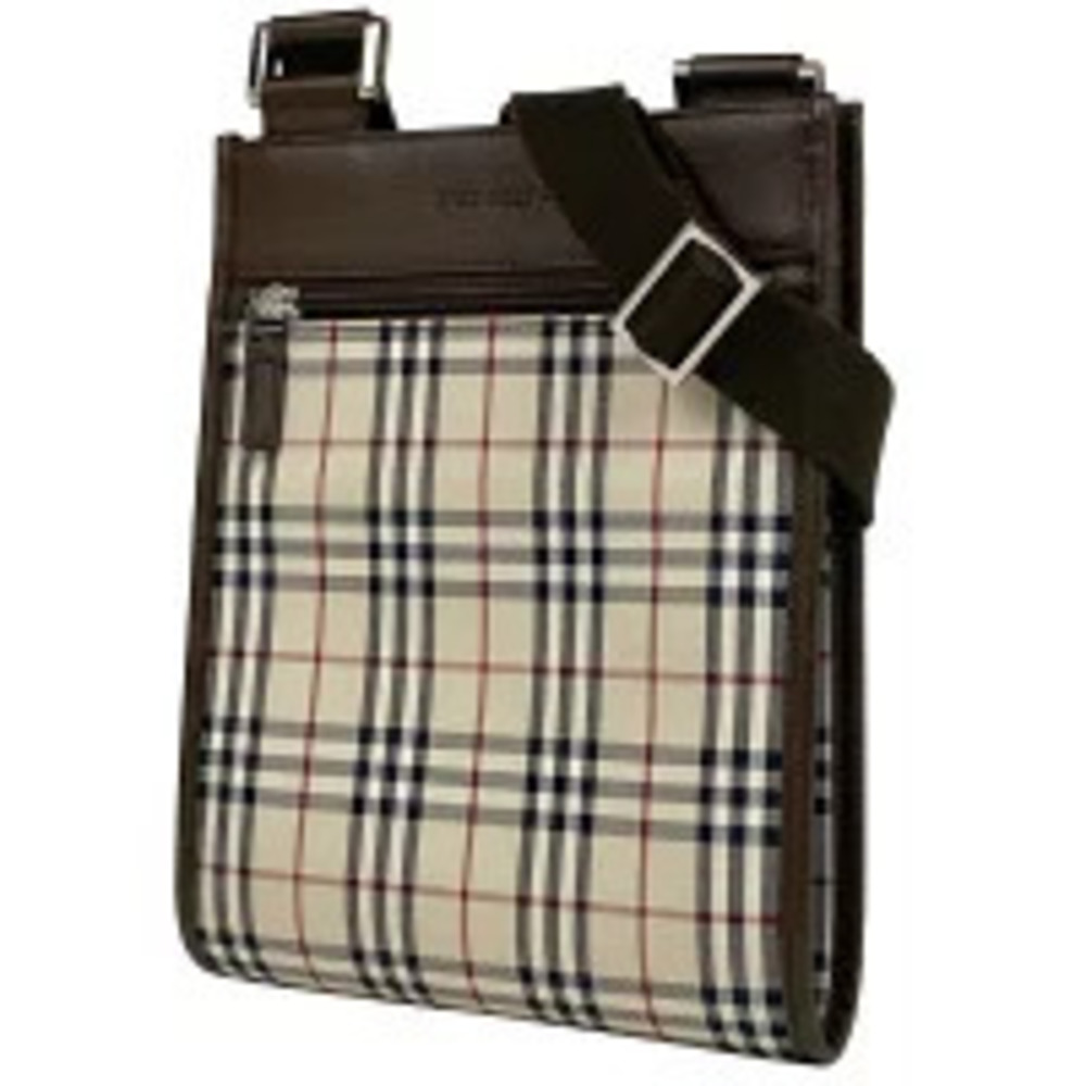 Burberry Check Shoulder Bag Crossbody Canvas Beige Brown
